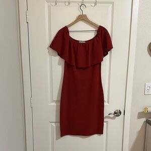 Elegant Red Off-Shoulder Dress